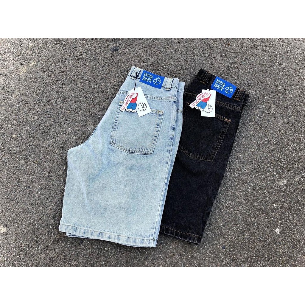 Streetwear Polar Big Boy Shorts Y2K Pants Hip Hop Cartoon Graphic Embroidery Retro Blue Denim Gym Sh