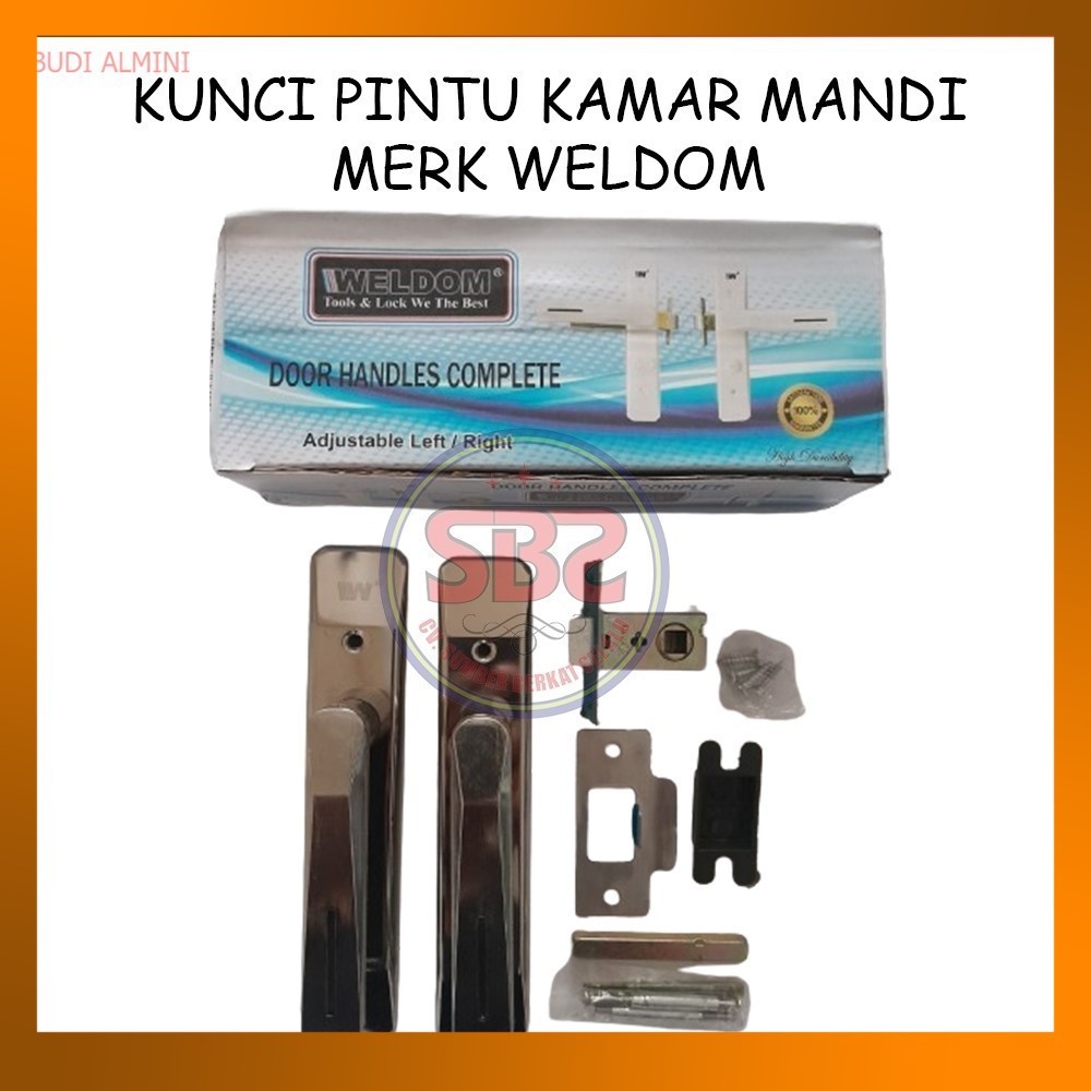 WELDOM KUNCI PINTU WC / KAMAR MANDI - HANDLE GAGANG KUNCI PINTU KAMAR MANDI TOILET WELDOM - CHROME