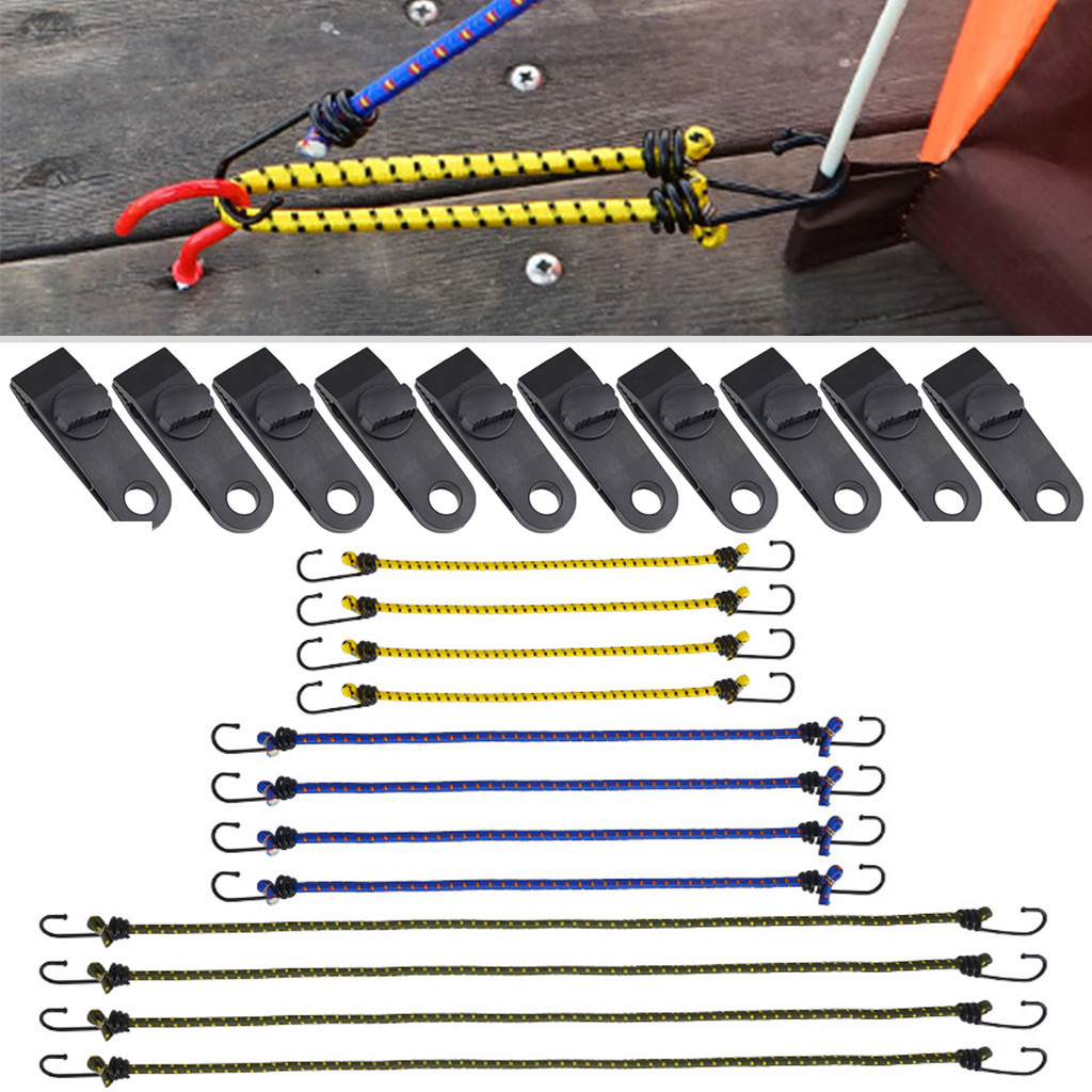 Elastic Bungee Cord Strap Stretch Plastic Hook Car Luggage Kayak Boat Canoe Bikes Rope Tie Tent Awni