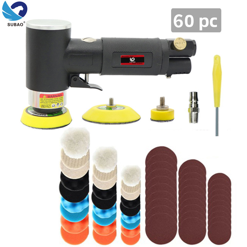 SUBAO Eccentric Pneumatic Sander Pneumatic Mini Pneumatic 2"/3" Grinder Set Car Polisher Hand Grindi