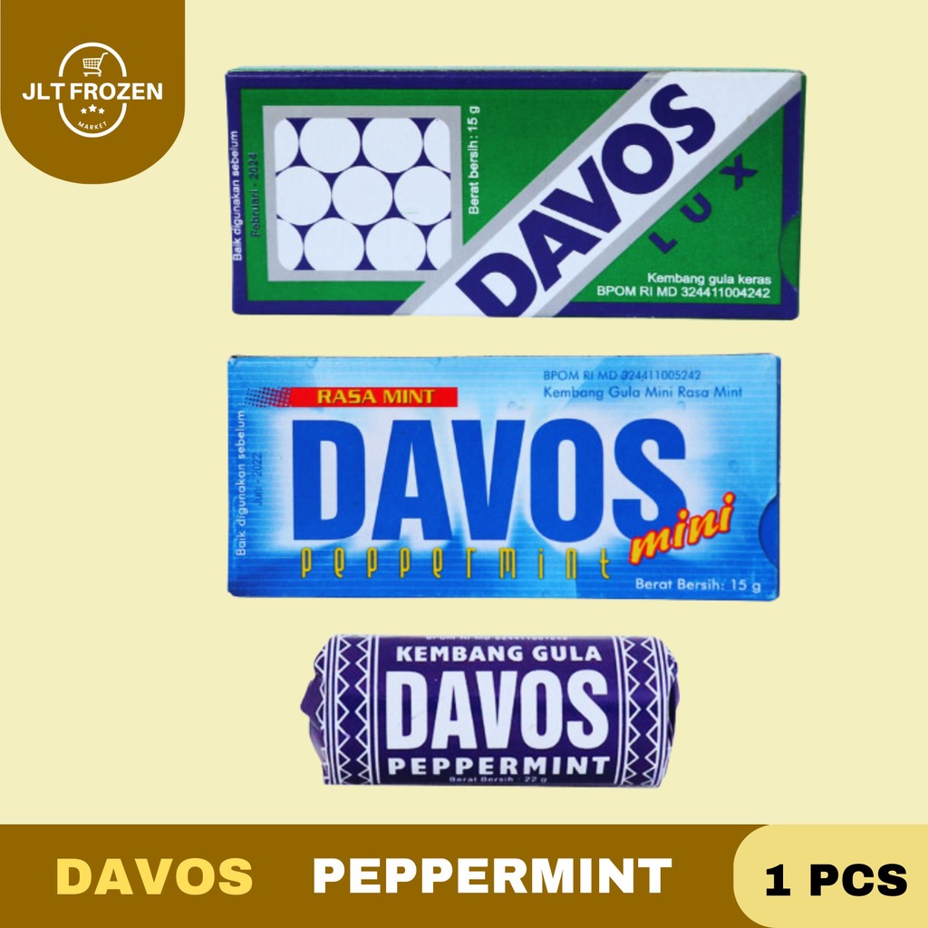 

Davos Permen Peppermint / Permen Jadul / Rasa Mint / Hangat / Lux / Mini / Roll 1 PCS