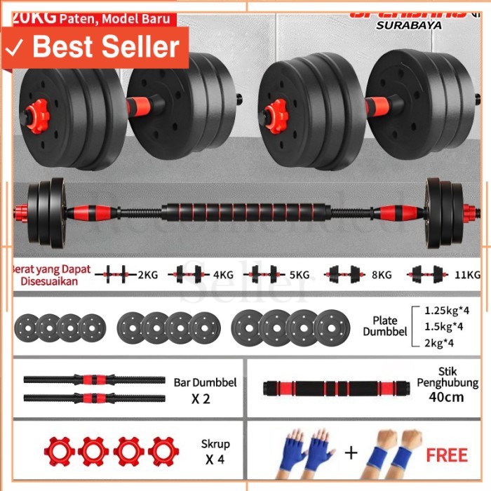 Set Olahraga Murah Kekinian Cuci Gudang Promo Diskon Style Korea /20KG Alat Olahraga Fitness Dumbell