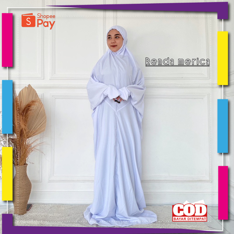 [PREMIUM ORIGINAL] mukena putih polos, mukena merica, mukena langsungan dewasa