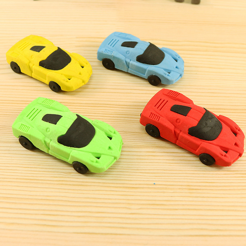 

3Pcs Creative Cartoon Racing Car for School-Age Children Environmental Protection Eraser Student Stationery Supplies Wholesale