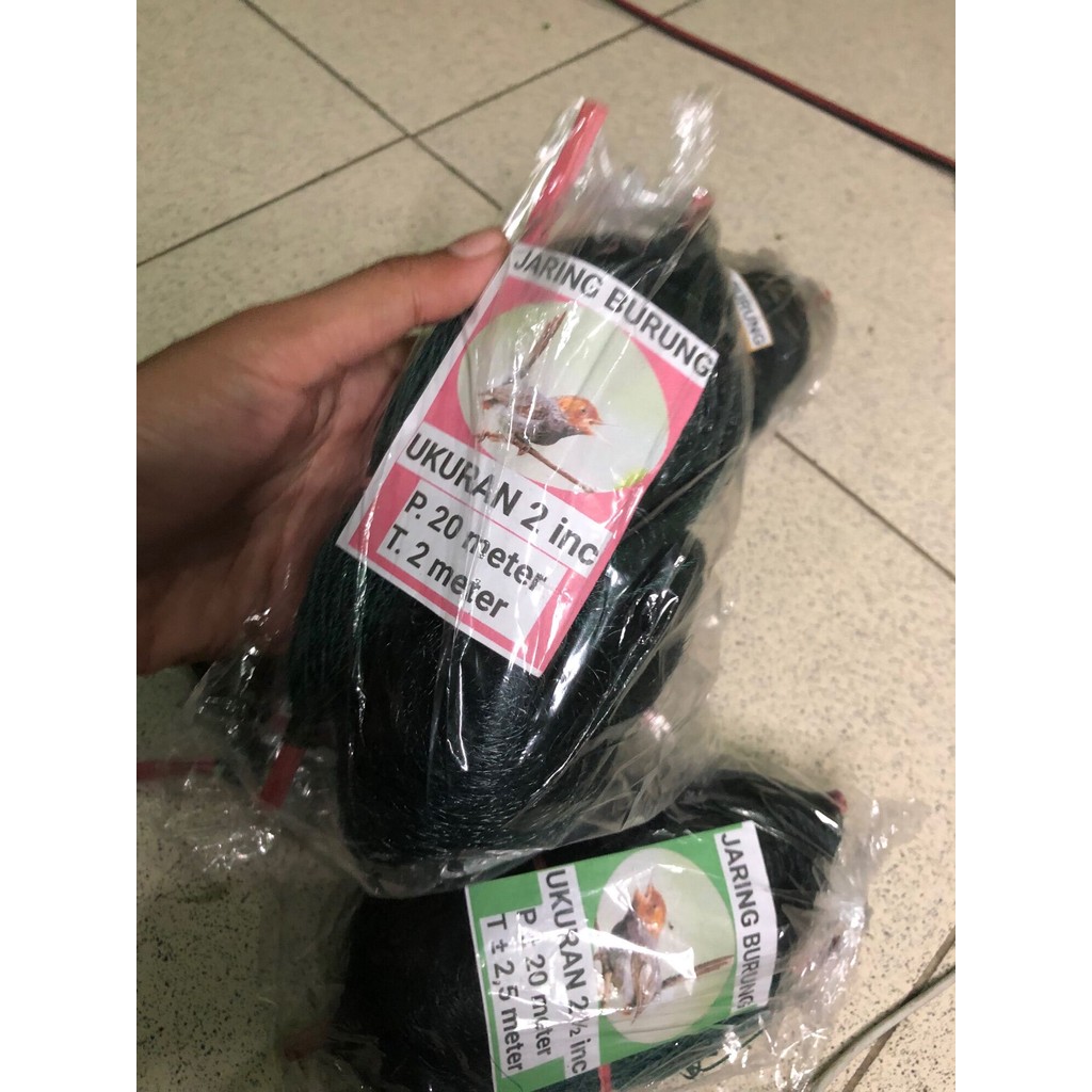 Jaring burung hitam 2 Inci 20 Meter