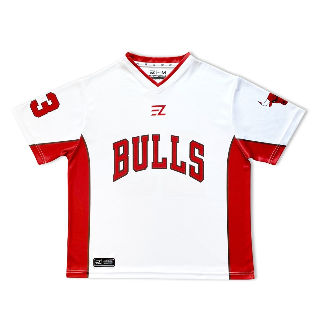 [ORIGINAL] Jersey Chicago Bulls PUTIH WHITE #23 Bloke Core Edition - Bola Basket NBA Baju Kaos T-Shi