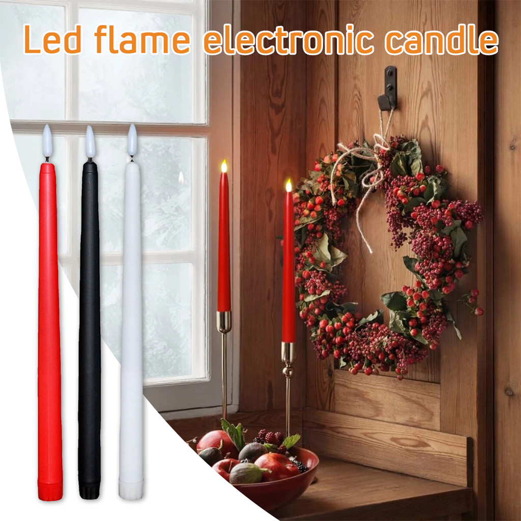 [1 Pasang]Lilin Baterai Candle Light Panjang Penerangan Dekorasi Rumah Elektrik Lilin Hiasan