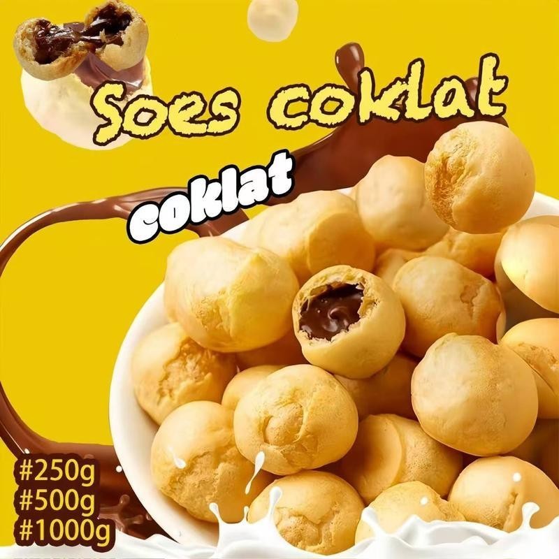 

BISA COD Soes Coklat Cokelat/strawberry / mixrasa/halal Kue Sus Kering lsi soes coklat lumer 1kgr Enak Murah (Cemilan keluarga, cocok untuk dewasa dan anak-anak) Chocolate Food Makanan Snack Manis soes cokelat 1 kue soes coklat nakata Toples Toples