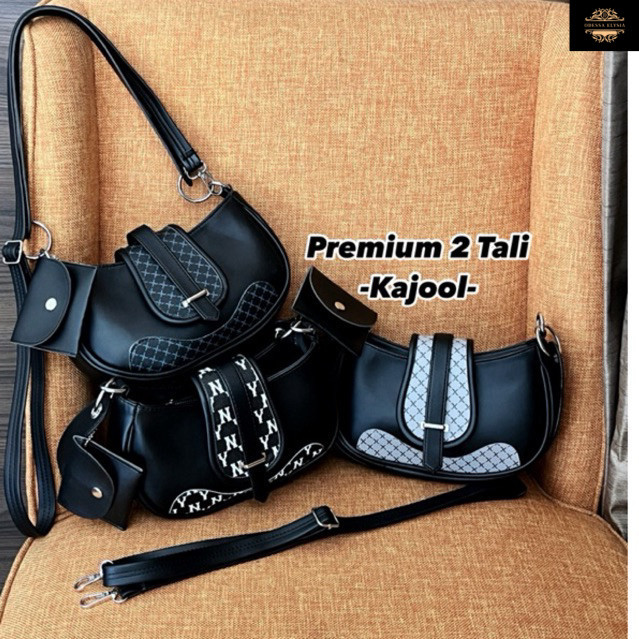 Kajool Retro 2Tali Tas Selempang bahu wanita