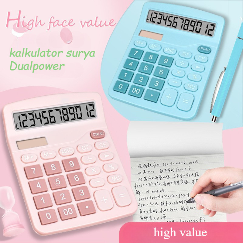 

Kalkulator Surya, Kalkulator Warna Bergaya 12-Bit,Kalkulator Surya,Kalkulator Multifungsi Kualitas Tinggi,Calculator Solar Power 5 Warna