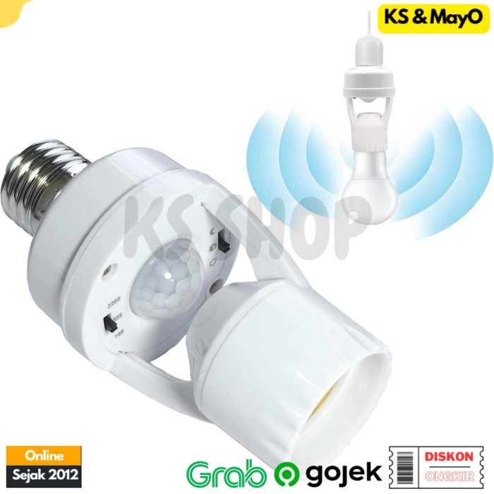 Alat Fitting Lampu Bohlam Sensor Gerak Lampu Nyala dan Mati Otomatis Irit kWh Listrik