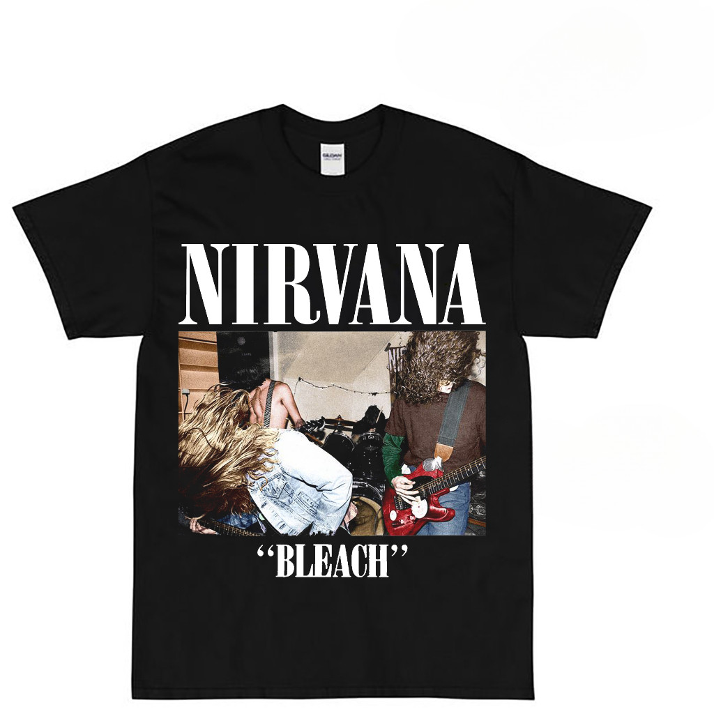 【Barang Ready & Promo】kaos bergambar keren KAOS PREMIUM BAND NIRVANA BLEACH COLOR KURT COBAIN GRUNGE