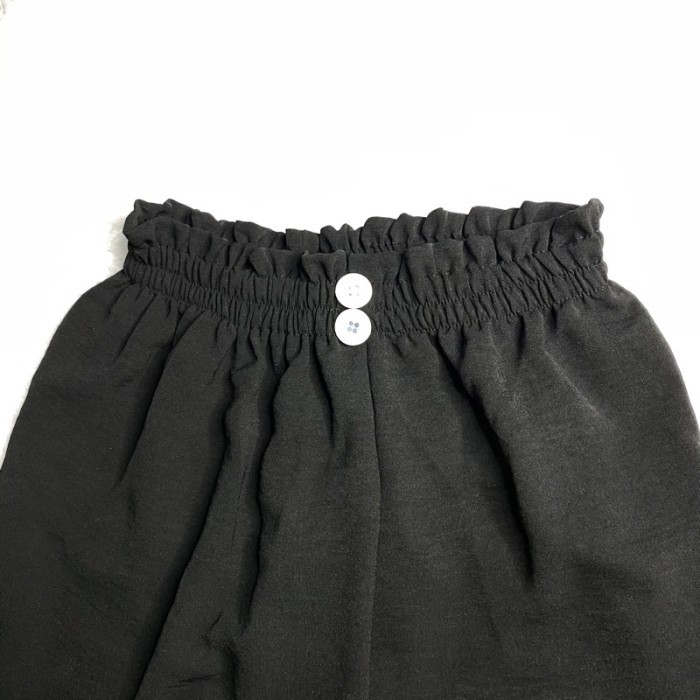 Celana Kulot Crinkle Airflow Highwaist Wanita Premium Cullote - Hitam /Kulot New 2025