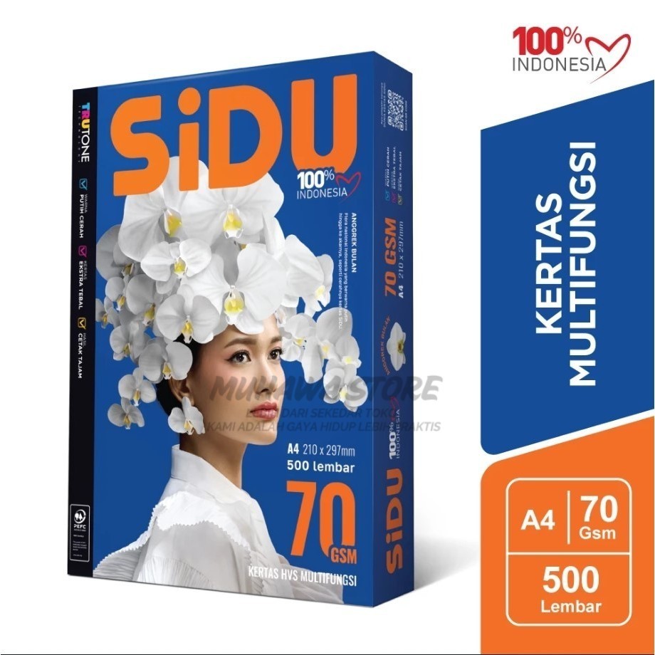 

KERTAS HVS ECERAN ORIGINAL SIDU 100+ LEMBAR TERMURAH 70 GSM A4 & F4