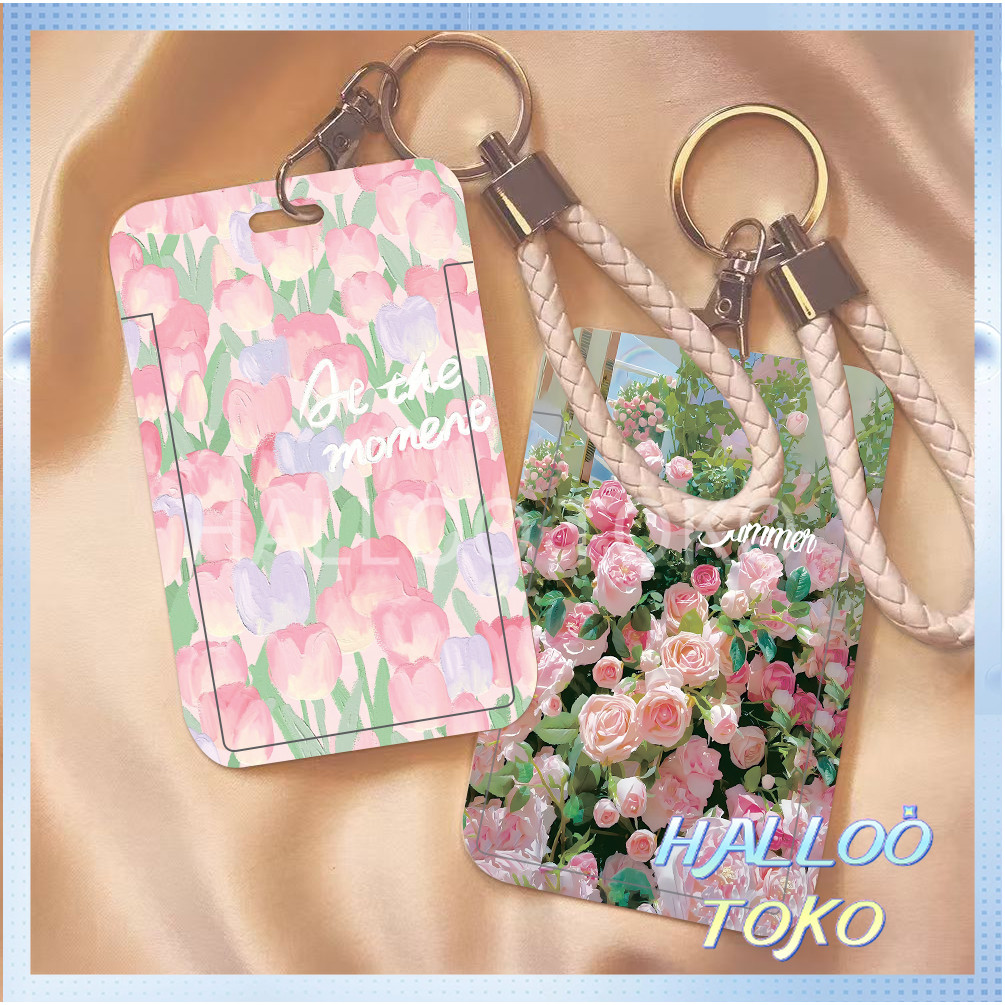 

ID CARD HOLDER MOTIF KAWAII TEMPAT KARTU PHOTOCARD PHOTO CARD Pelindung + Tali,Laut bunga tulip