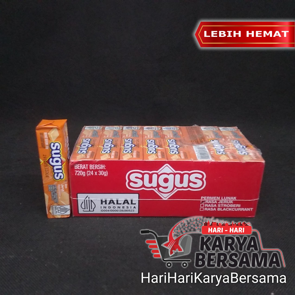 

MAKANAN RINGAN PERMEN LUNAK SUGUS STICK ORANGE PER-PACK ISI 24'S X 30GR
