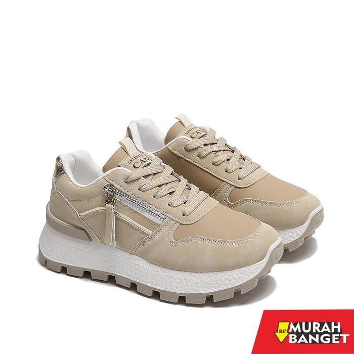 CANI Youngji Sepatu Sneakers Wanita Casual Korean Shoes 9252 - KHAKI, 36