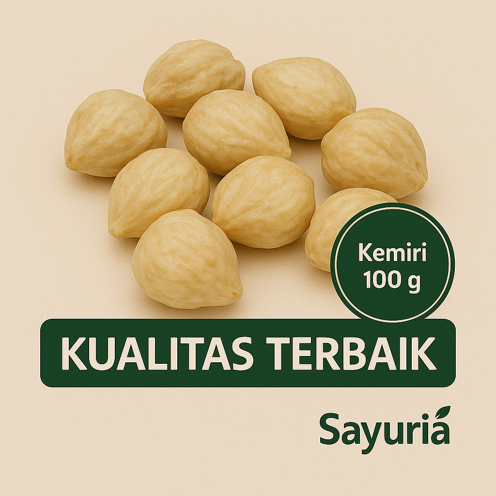 

Sayuria – Kemiri Kupas Kering 100gr | Rempah Khas untuk Masakan Nusantara