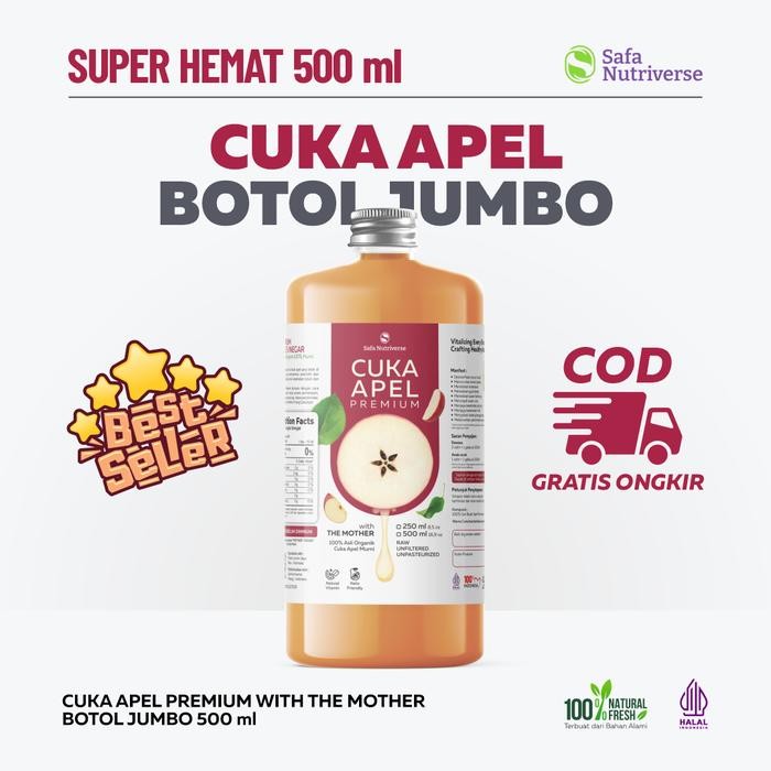

Cuka Apel Original Organik 500ml Apple Cider Vinegar with Mother