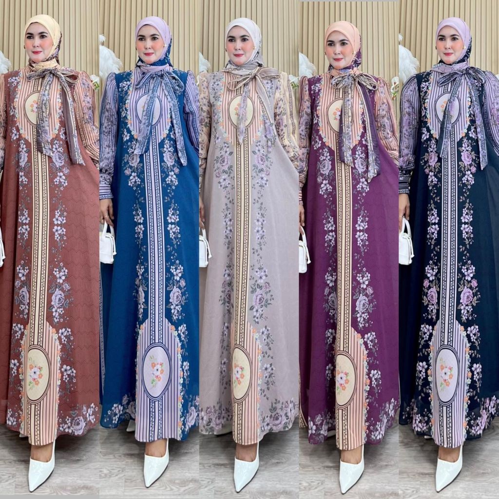 BISA COD (PRINTING SERIES BY DIJAH SYARI ORI PREMIUM GAMIS PRINTING DIJAH GAMIS DIJAH TERBARU