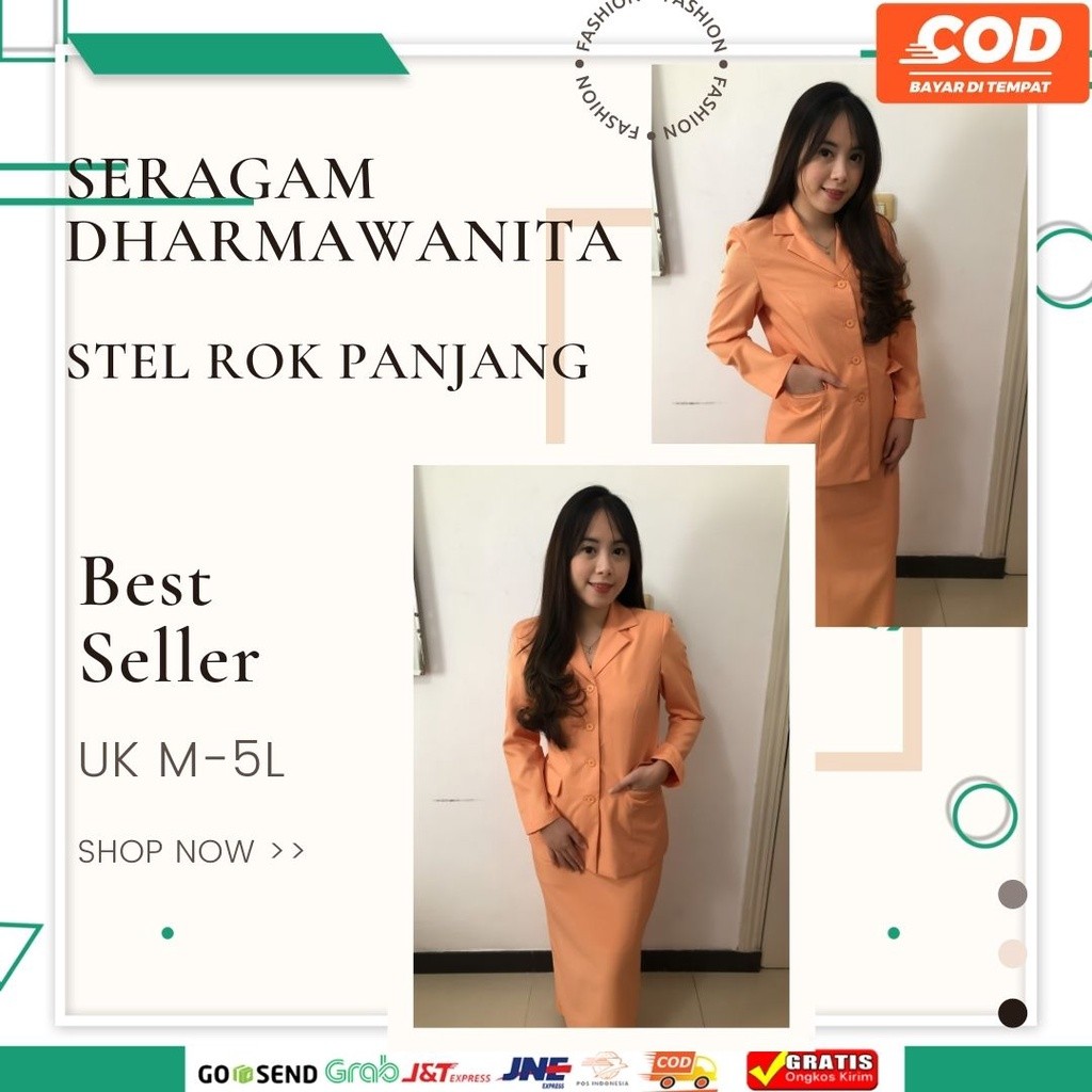 BB1 [PREMIUM] Seragam Dharma Wanita Blewah /Darmawanita / Darma Wanita/ Dharmawanita Stelan Rok Panj
