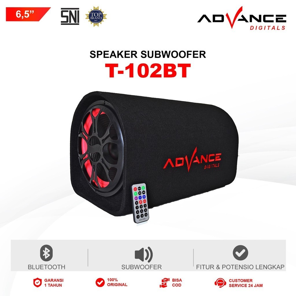 Advance T-102 BT Speaker Bluetooth Musik Box Sub Woofer 6.5" Garansi Resmi 1 Tahun