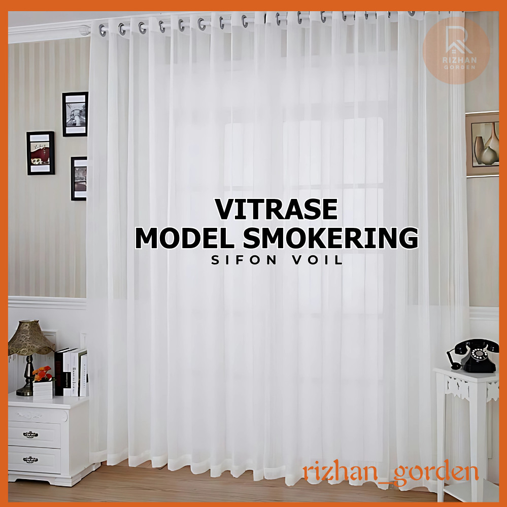 [Model Smokering] Vitrase Voil Polos Putih/Daleman Gorden/Gorden Daleman Vitrace Polos/Puring Gorden