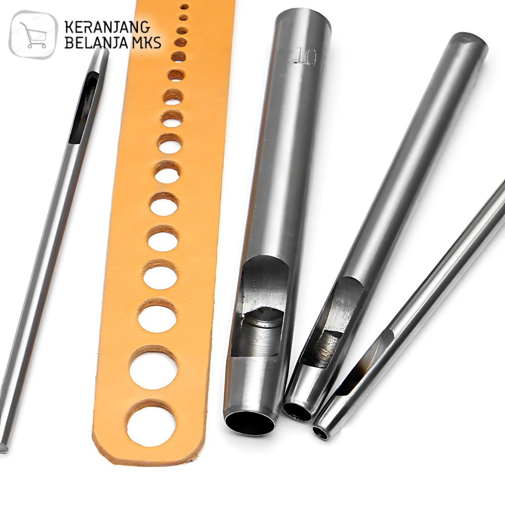 

Set Pelubang Kulit Leather Hole Puncher Steel Hollow Round 6 PCS