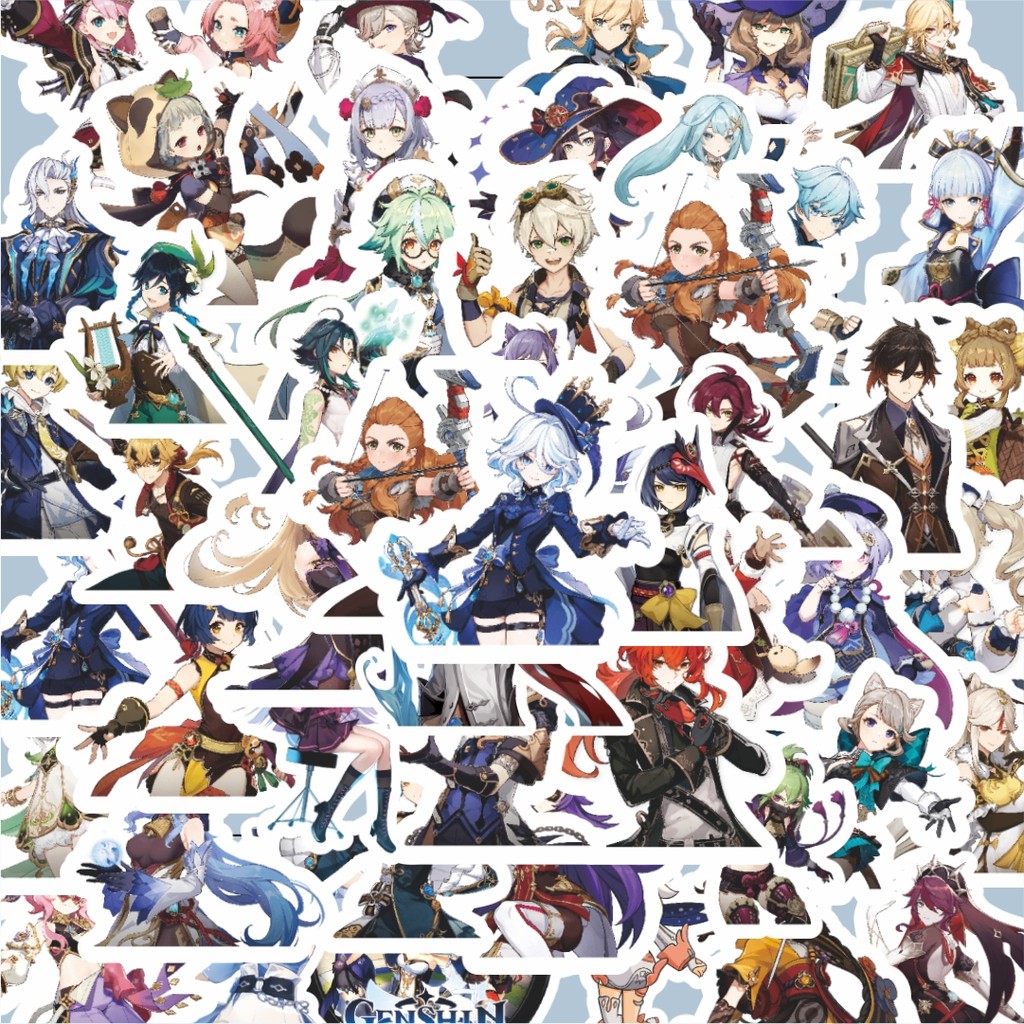 

Terbaru! 50 pcs Stiker Anime Full Genshin Impact Versi 2 Dekorasi Lucu Kreatif untuk Notebook, Skateboard, HP