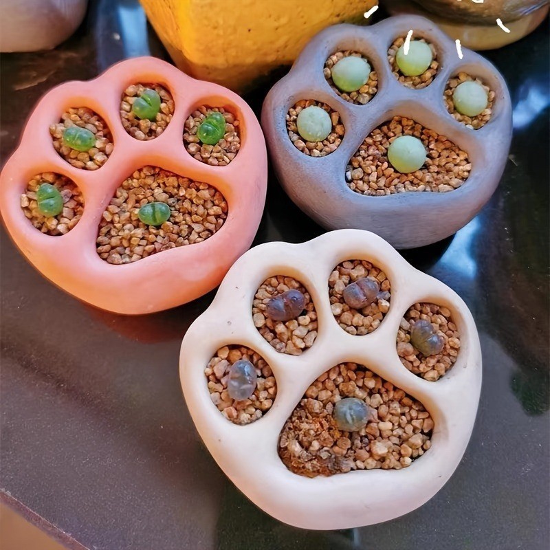 

Cat Paw Shaped Succulent Flowerpot Silicone Mold DIY Gypsum Candle Decoration Storage Ornament Resin Casting Mold Handicrafts