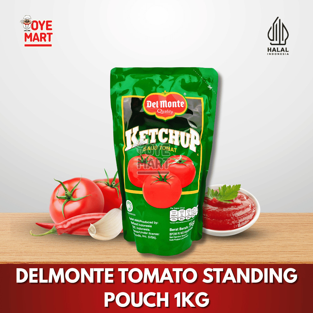 

DELMONTE TOMATO STANDING POUCH 1 KG / SAUS TOMAT POUCH 1 KG