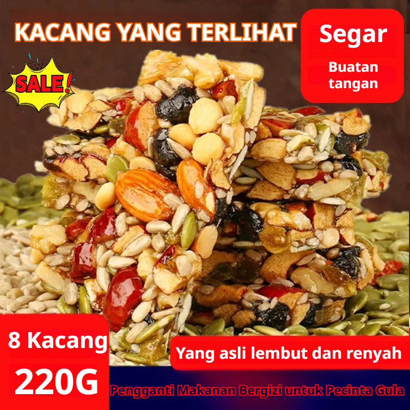 

❤️Halal dan alami❤️8 jenis kue kacang potong tangan/camilan tradisional Muslim Cina/camilan kacang alami yang sehat/camilan buah kering madu/kemasan individual/Kurma+kenari+almond +madu asli