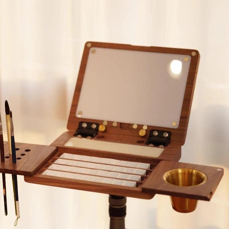 

North American Black Walnut Portable Watercolor Artboard Easel Can Fold Art Student Outdoor Sketching Oil Painting Supplies