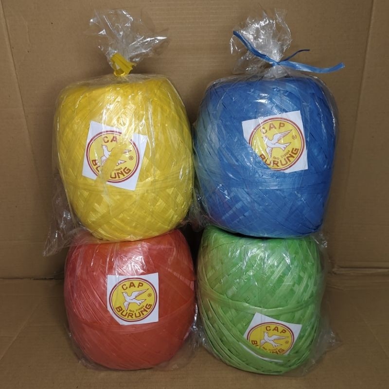 

Tali Plastik Cap Burung 1kg, tersedia 4 warna