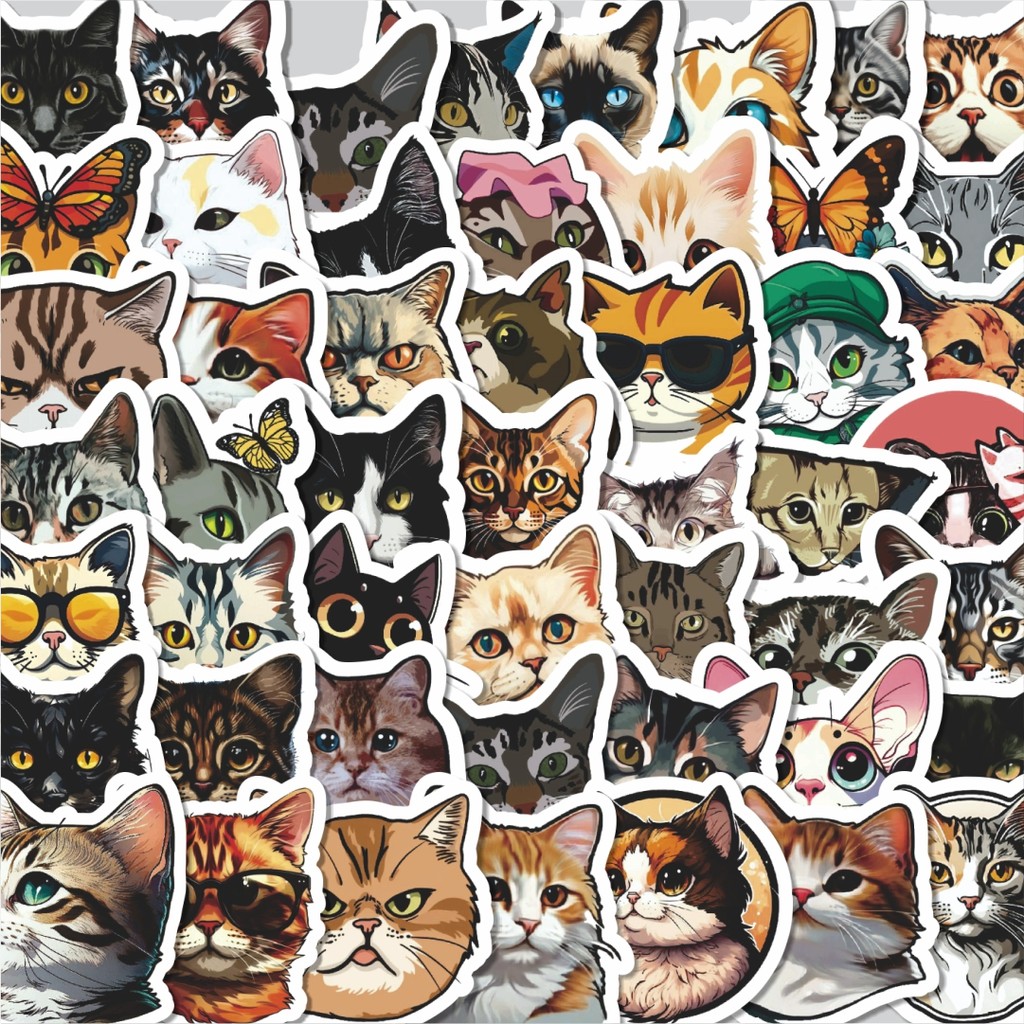 

Stiker Cutting Pack Stiker Cat/Kucing Kawaii V3 Isi 100Pcs Series Aesthetic Lucu Keren Untuk Koper Bahan Vynil