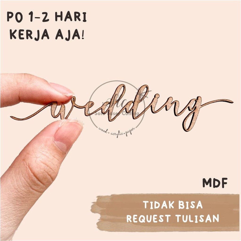 TULISAN WEDDING LATIN BAHAN  Kayu MDF Chipboard tulisan kayu the wedding ukiran hiasan mahar rustic 