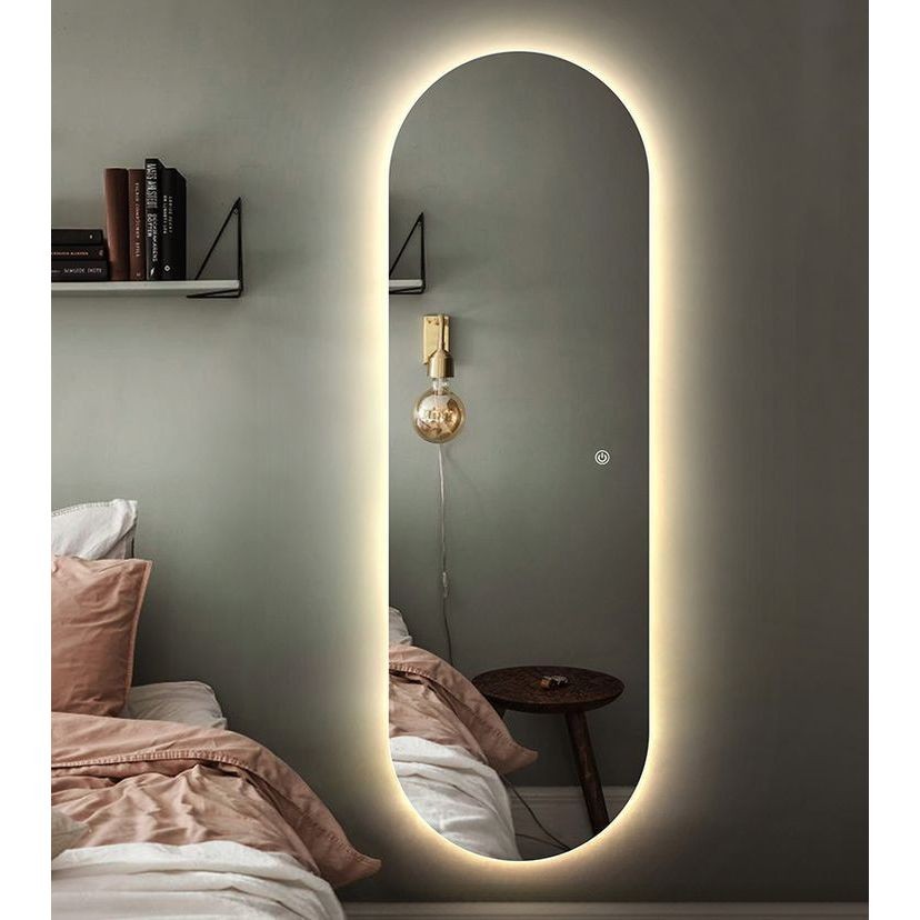 Kaca Cermin Salon Full Body Lampu Led Gantung Wastafel Kamar Mandi Aesthetic Kapsul