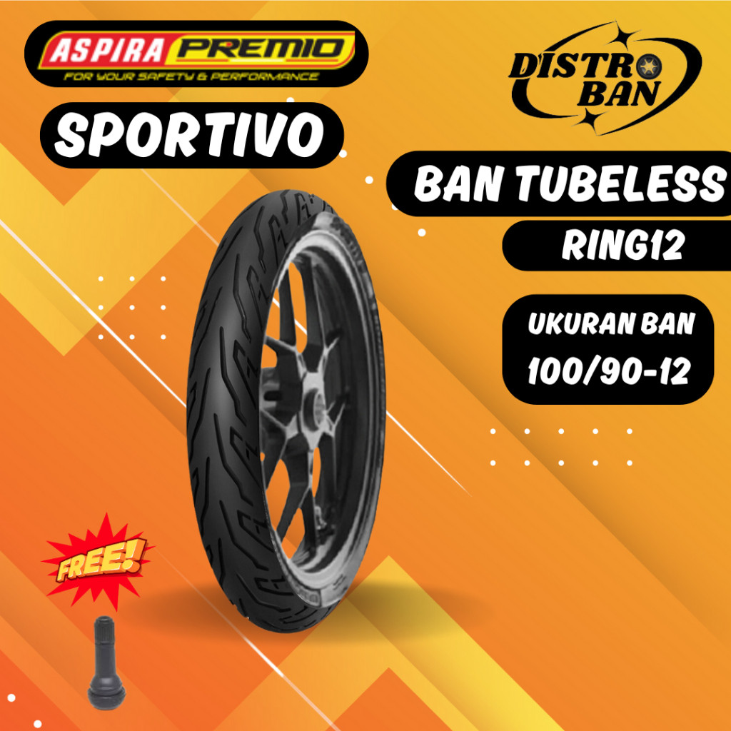 Ban Scoopy Freego Aspira Premio Sportivo 100 90 Ring 12 Ban Depan Tubeless