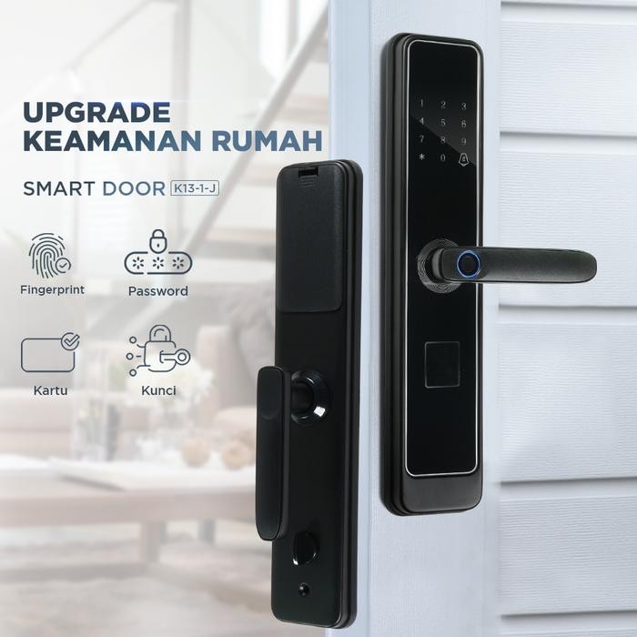 

Smart Door Lock Fingerprint Password Key Card 6V Hitam K13-1-J MEFUTAI