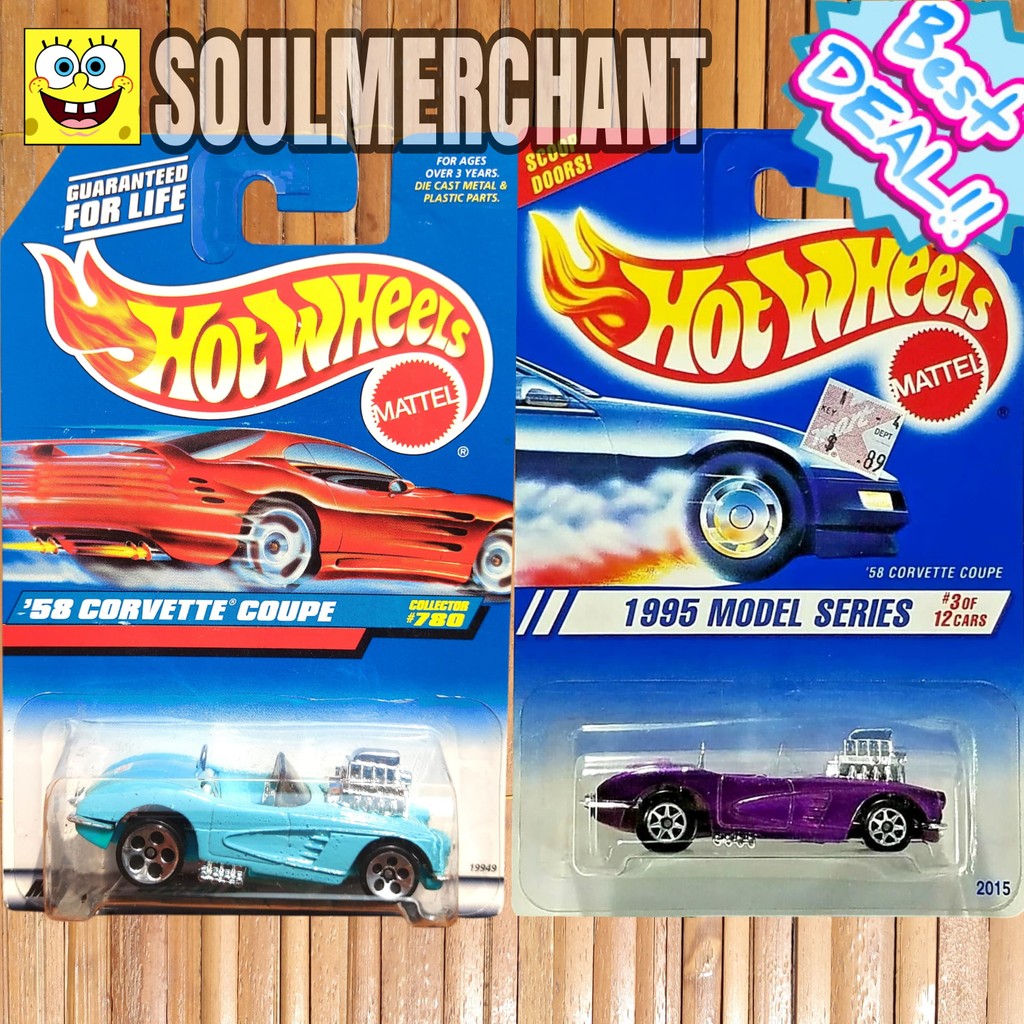 HOTWHEELS 58 CORVETTE COUPE UNGU HIJAU KUNING SILVER MUSCLE CAR