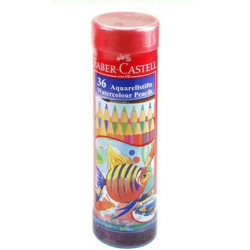 

Faber-Castell Watercolour Pencils in Round Tin 36L Pensil Warna Kayu 36 Warna Panjang