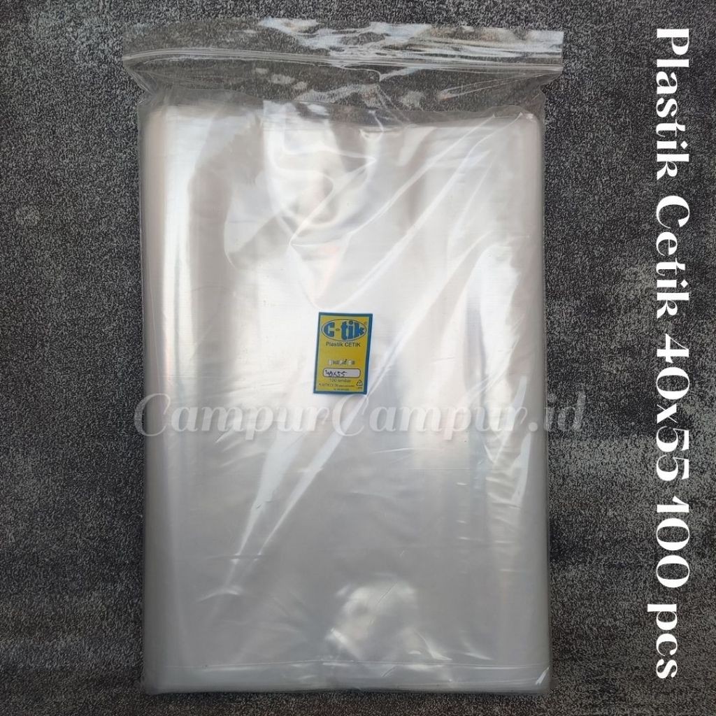 WOW Plastik Ziplock Bening 40x55 Plastik Packing Baju Sepatu Plastik Klip tanpa plong Besar