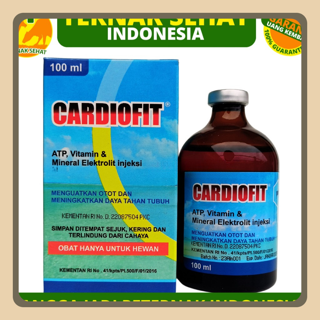 CARDIOFIT 100 ml - Obat Sapi Ambruk Vitamin Mineral Penguat Otot Hewan Sapi Kambing Domba Kerbau