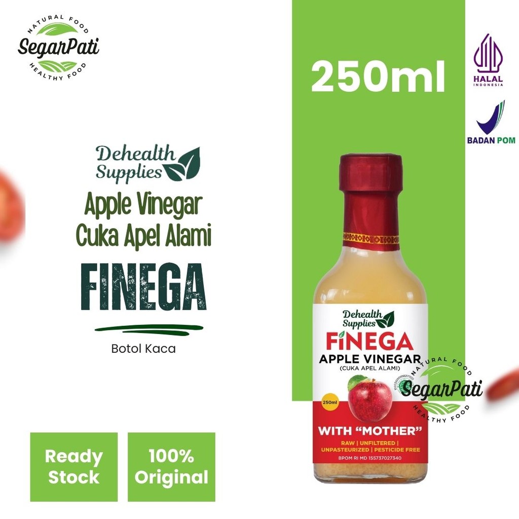 

Finega DeHealth Apple Vinegar/ Cuka Apel Alami - Botol Kaca 250 ml