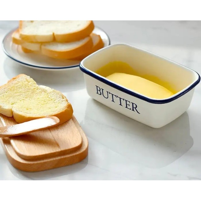

[New]Promo Wadah Mentega Tempat Penyimpanan Mentega Butter / Butter Box - PUTIH TINPLATE