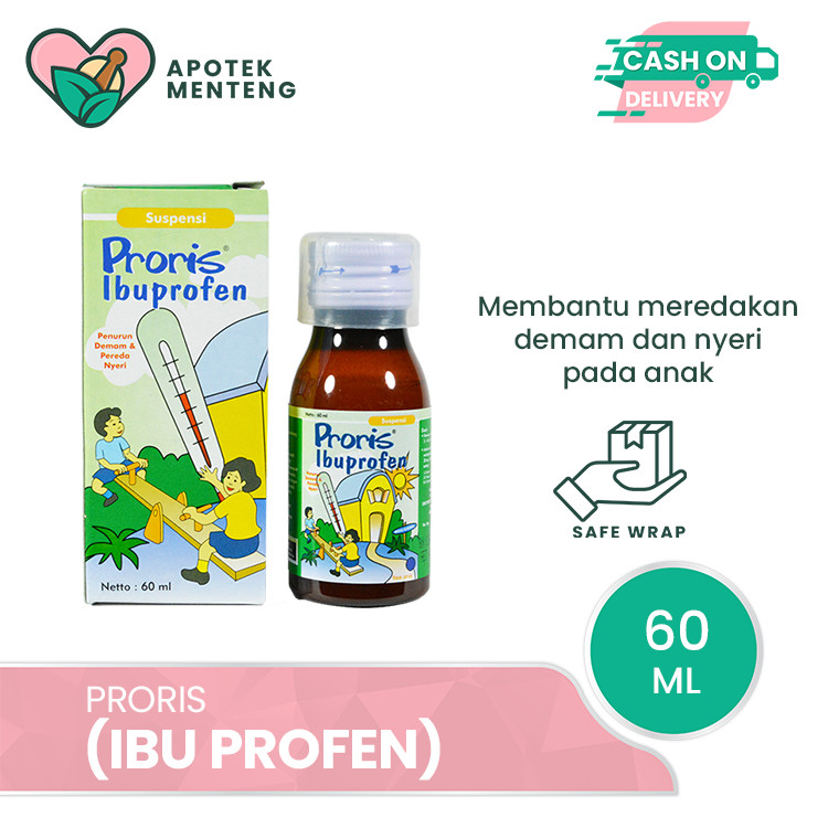 Proris (Ibuprofren) - Obat demam anak, pereda nyeri, sakit gigi