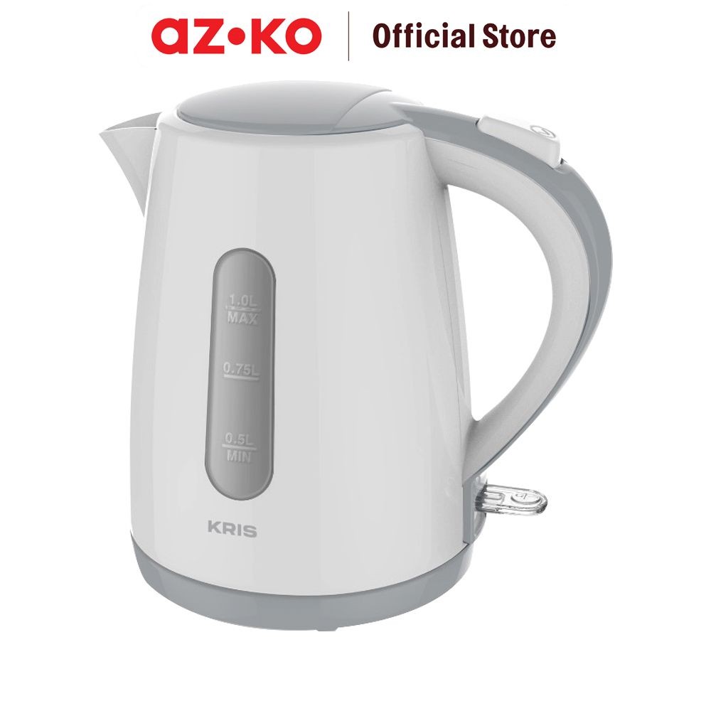 Azparadays - Azko Kris Teko Listrik Plastik 1L 800W Putih Electric Kettle Pemanas Air
