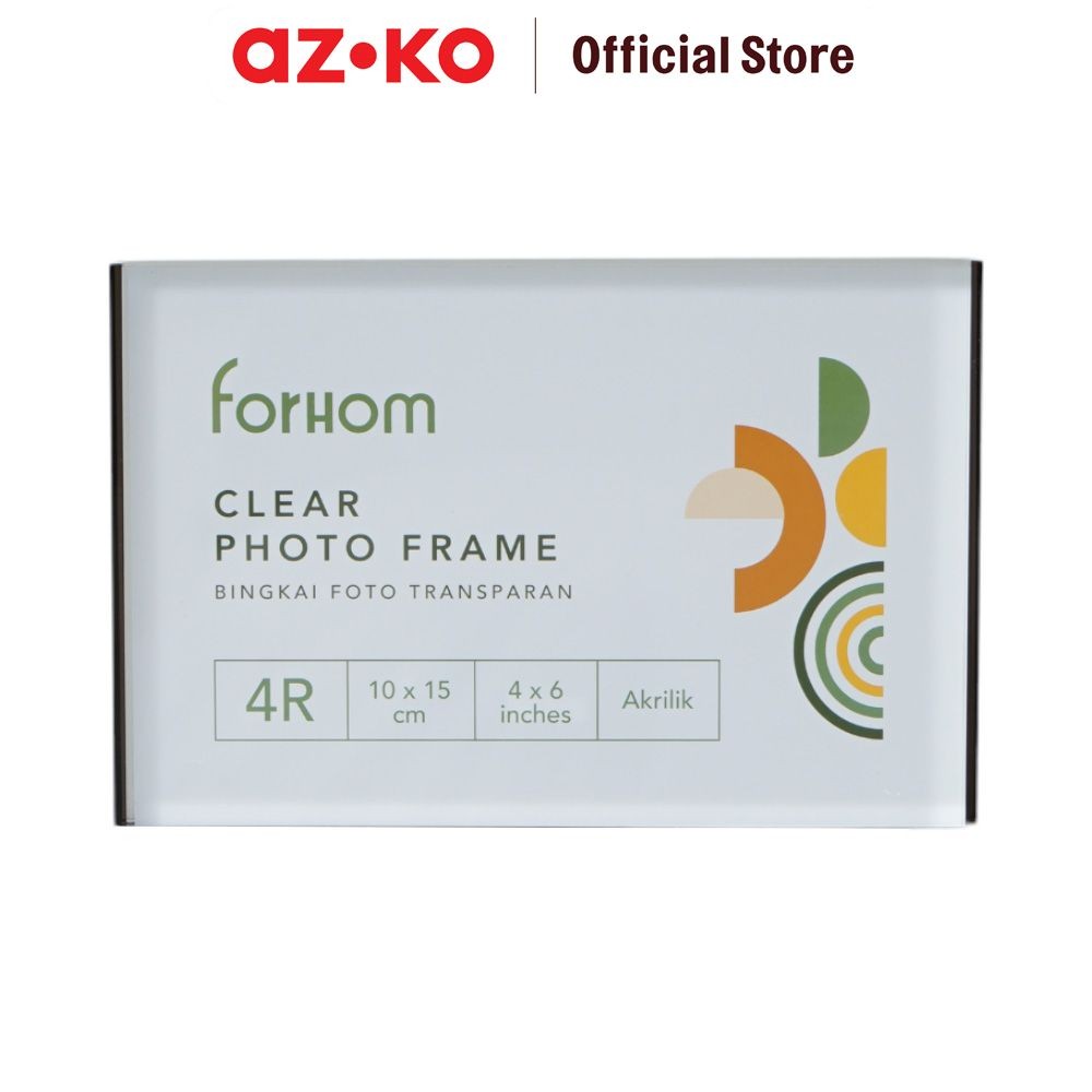 AZKO Forhom 4R Bingkai Foto Meja Transparan Rhy23120604-1 - Hitam Pigura Aesthetic Frame Tempat Foto