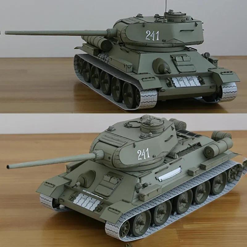 

1:25 Soviet T-34 Medium Tank Paper Model T-34/85 Manual DIY