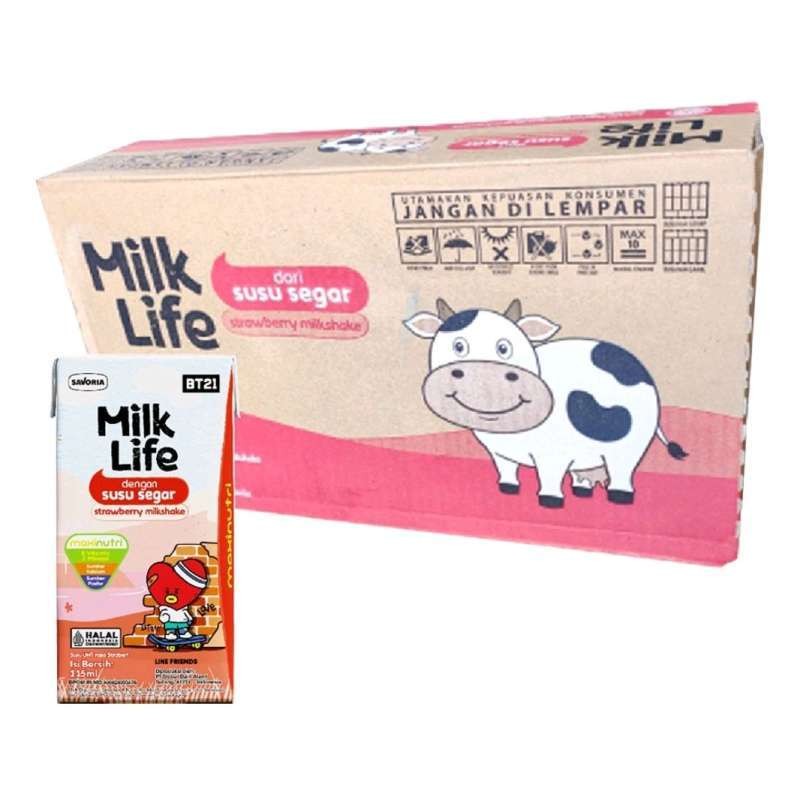 

Milk Life Susu UHT Strawberry Milkshake 1 Karton (115ml x 40)